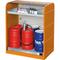 Gefahrstoffrollladenschrank, 6x 60-Liter-Fass und Behälter für Kleinverpackung